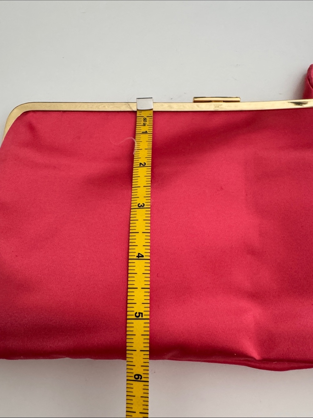 100% silk J.Crew pink w/ gold tone snap bow clutch handbag purse new with tag - Picture 6 of 7